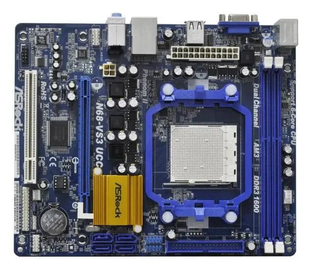 Характеристики Материнская Плата ASROCK N68-VS3 UCC, SocketAM3.