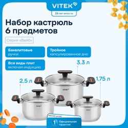 Набор кастрюль Vitek Вайб VT-SS1266