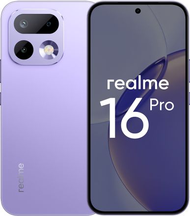 Смартфон REALME 16 Pro 8/256Gb, 6.78", AMOLED, 144Гц, 7000мAч, 2 nano SIM, сиреневый