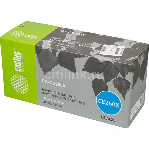 Картридж Cactus CS-CE260X, CE260X, черный / CS-CE260X