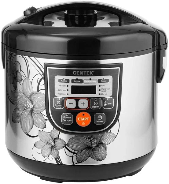 Мультиварка CENTEK CT-1498, 700Вт, черный/стальной