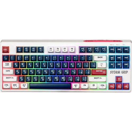 Клавиатура Defender Storm Grip GK-188, беспроводная, USB, Bluetooth/Радиоканал, мембранная, белый [45188]