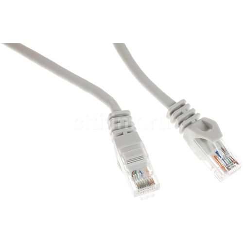 Патч-корд ITK вилка RJ-45, вилка RJ-45, кат.5E, ПВХ, 5м, серый [pc01-c5eu-5m-g]