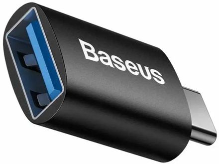 Адаптер OTG BASEUS Ingenuity Series Mini, USB Type-C (m) - USB (f), 0.021м, черный