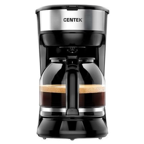 Кофеварка CENTEK CT-1147, капельная, черный /нержавеющая сталь