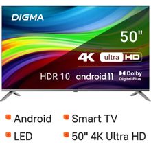 Изображение товара 50 телевизор Digma DM-LED50UBB41 4K Ultra HD Smart TV Android