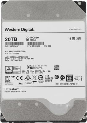 Жесткий диск WD Ultrastar DC HC560 WUH722020BL5204, 20ТБ, HDD, SAS