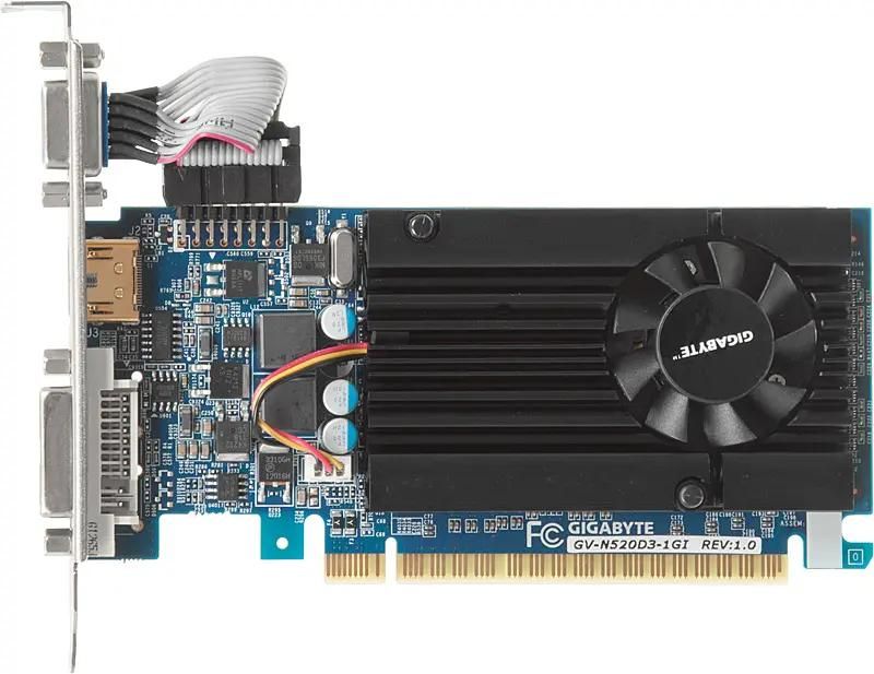 Carte Graphique GIGABYTE GV-N520OC-1GI - GT 520 1Go DDR3 - PCIe - Occasion