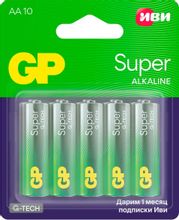 Изображение товара AA Батарейка GP Super Alkaline 15A/IVI-2CR10,  10 шт.