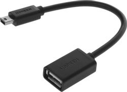 Изображение товара Переходник UGREEN US249,  USB 3.0 A(m) (прямой) -  mini USB 3.0 B (f) (прямой),  ферритовый фильтр ,  0.1м,  черный [10383]