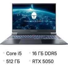 Изображение товара Ноутбук игровой THUNDEROBOT 911 X Wild Hunter G3 Evo, 15.6", IPS, Intel Core i5 13420H 2.1ГГц, 8-ядерный, 16ГБ DDR5, 512ГБ SSD,  NVIDIA GeForce  RTX 5050 для ноутбуков - 8 ГБ, TGP 115Вт,  FreeDOS,  серый [jt009r00kru]