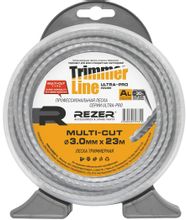 Изображение товара Леска для триммеров REZER Ultra-pro MULTI-CUT 3 мм 23 м надежная и долговечная