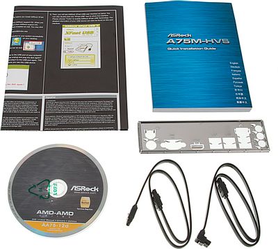 Материнская Плата ASROCK A75M-HVS, Socket FM1, AMD A75 FCH, MATX.
