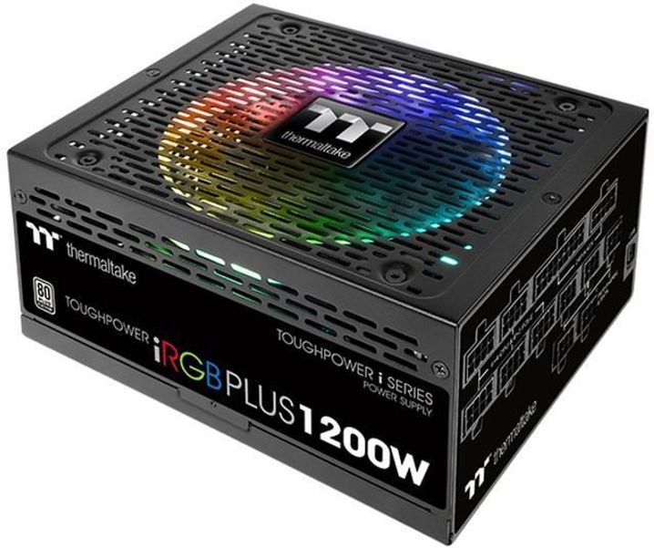 Блок питания Thermaltake Toughpower iRGB Plus (DIGITAL),  1200Вт,  140мм,  черный, retail [ps-tpi-1200f2fdpe-1]