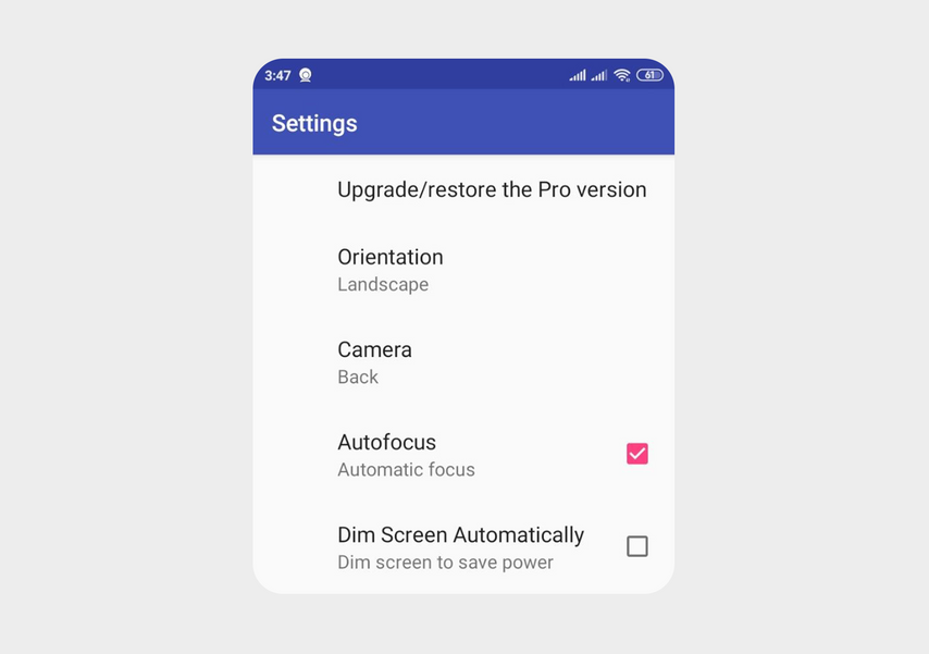 Так выглядят дополнительные настройки на Android