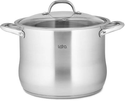 Отзывы на Кастрюля LARA Big Size LR02-43, 10.6л, с крышкой, серебристый ...