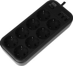 Сетевой фильтр POWERCOM SP-08 USB03AB 1.8М, 1.8м, черный