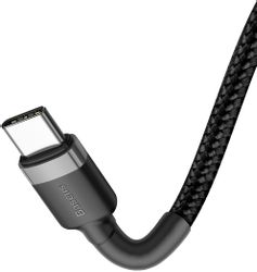 Кабель BASEUS Cafule flash, USB Type-C (m) - USB Type-C (m), 2м, черный / серый
