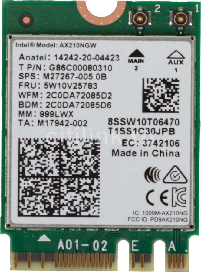 Адаптер Intel Original (AX210.NGWG 999LWX) AX210.NGWG – купить в ...