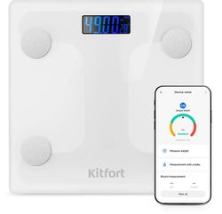 Изображение товара Напольные весы KitFort КТ-845, до 180кг, цвет: белый Изображение товара Напольные весы KitFort КТ-845, до 180кг, цвет: белый