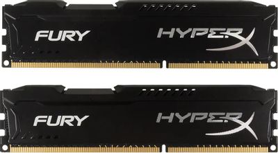 Оперативная память Kingston HyperX Fury Black Series HX318C10FBK2/8 DDR3 -  2x 4ГБ 1866МГц, DIMM,  Ret