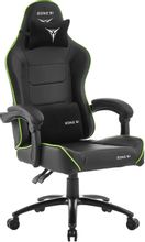 Изображение товара Кресло игровое ZONE 51 Invader, на колесиках, экокожа, черный/зеленый [z51-vad-bk]