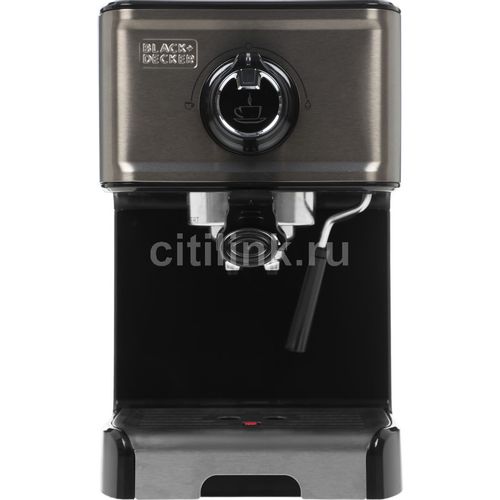 Кофеварка BLACK+DECKER BXCO1200E, рожковая, нержавеющая сталь /черный