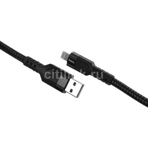 Кабель Hoco U110 iP, Lightning (m) - USB (m), 1.2м, 2.4A, черный