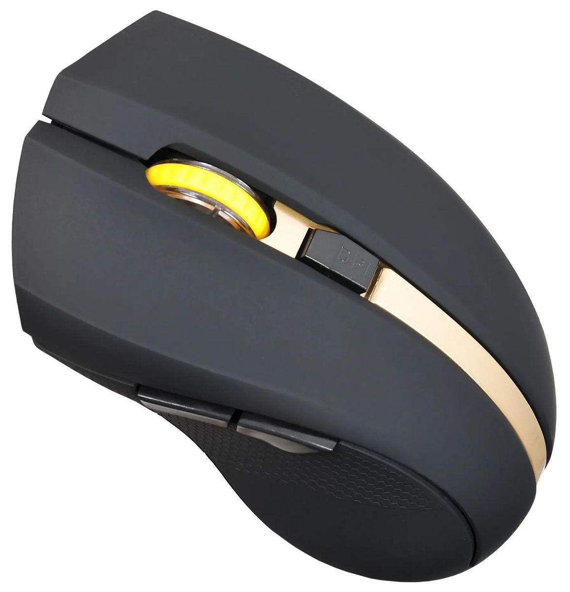 Мышь Oklick 495MW, беспроводная, USB, черный и золотистый