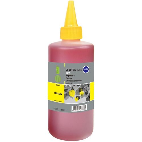 Чернила Cactus CS-EPT6734-250 T6734, для Epson, 250мл, желтый