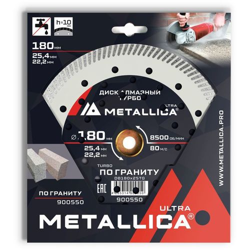 Алмазный диск METALLICA 900550, по граниту, 180мм, 2.6мм, 25.4мм