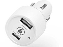 Изображение товара Автомобильное зарядное устройство HAMA H-183322 USB-A и USB-C 42Вт белое