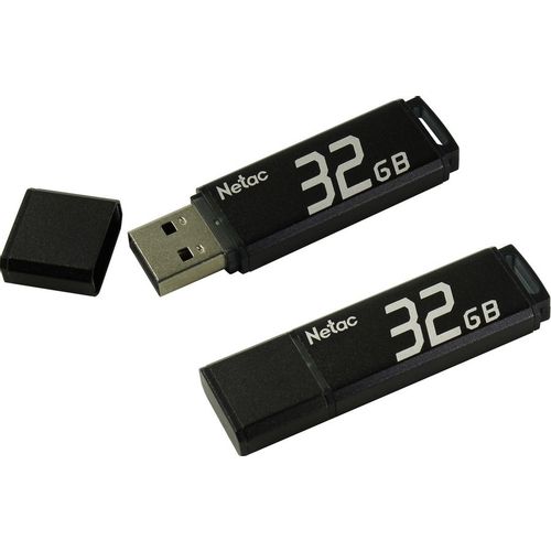 Флешка USB NETAC U351 32ГБ, USB2.0, серый [nt03u351n-032g-20bk]
