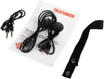 Колонка портативная Telefunken TF-PS1243B, 15Вт, черный [tf-ps1243b ...