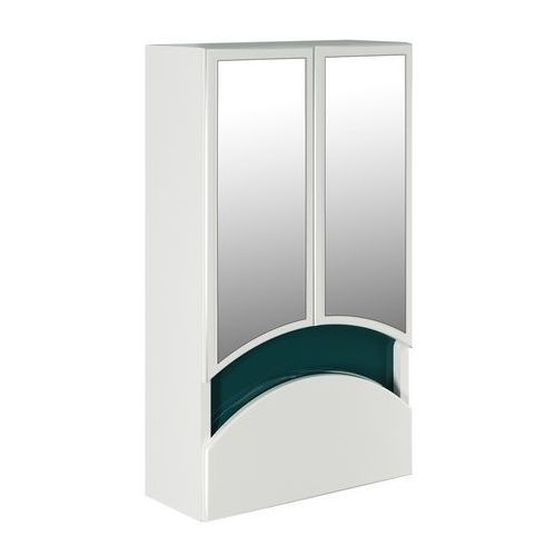 Шкаф MIXLINE Радуга 46 без подсветки, с зеркалом, подвесной, 460х800х180 мм, белый/зеленый [522474] MIXLINE