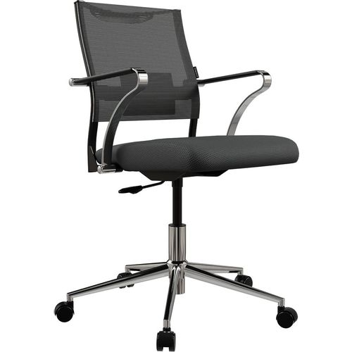 Кресло МЕТТА Sit Air 24/7 M4-281K - Italy (M01.B23.G42.W01), сетка/ткань, до 150кг, фиксированные подлокотники, черный/черный