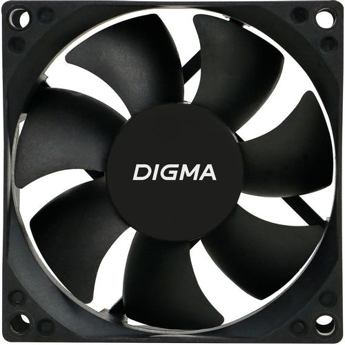 Вентилятор Digma DFan-80 80мм, 3-pin, от БП:4-pin (Molex), 1800об/мин, 23 дБ, черный, Ret