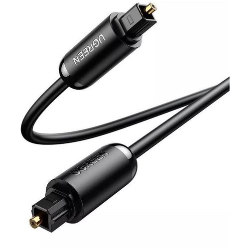 Кабель UGREEN AV122, Toslink (m) (прямой) - Toslink (m) (прямой), GOLD , ферритовый фильтр , круглое, 3м, черный [70893]
