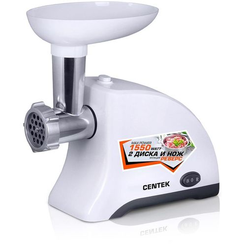Мясорубка CENTEK CT-1609, белый/ хром