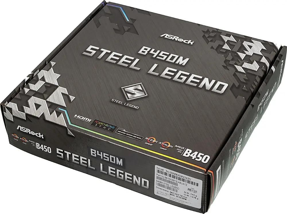 ASRock B450M STEEL LEGEND SocketAM4 AMD B450 mATX Ret 1123793