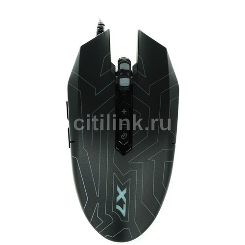 Мышь проводная A4TECH X77, игровая, оптическая, USB, 2400dpi, черный [x77 (maze)]