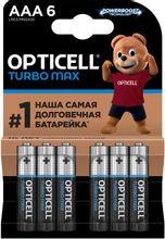 Изображение товара Батарейки AAA OPTICELL Turbo MAX LR03 комплект 6 шт надежное питание устройств