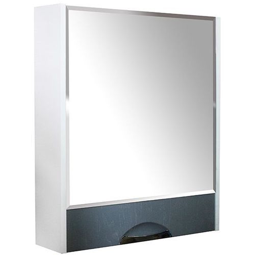 Шкаф MIXLINE Байкал 60 без подсветки, без полок, с зеркалом, подвесной, 600х660х140 мм, белый [539809] MIXLINE