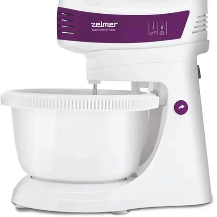 Миксер Zelmer ZHM2460P, с чашей,  белый и фиолетовый [70305727p]
