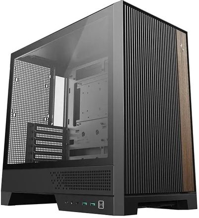 Корпус ATX DeepCool CL600, Midi-Tower, без БП,  черный и коричневый [r-cl600-bknna2-g-1]