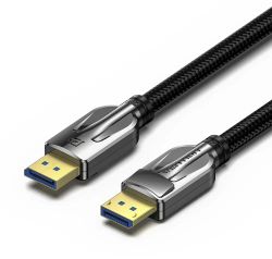 Изображение товара Кабель аудио-видео VENTION HGAB,  DisplayPort (m) -  DisplayPort (m),  ver 2.1,  AWG30,  медный, 1.5м, GOLD,  черный [hgabg]