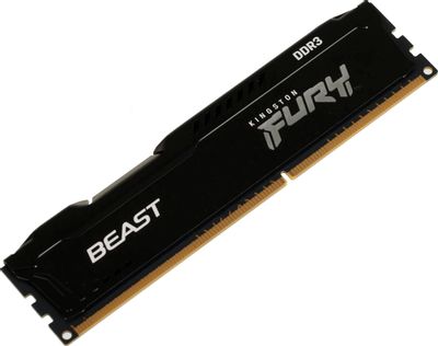 Оперативная память Kingston Fury Beast Black KF316C10BB/4 DDR3 -  1x 4ГБ 1600МГц, DIMM,  Ret