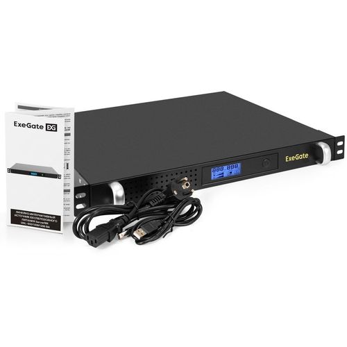 ИБП EXEGATE ServerRM UNL-1200.LCD.AVR.8C13.RJ.USB.1U, 1200ВA [ex297854rus]