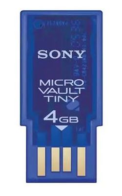 Характеристики Флешка USB Sony Micro Vault Tiny 4ГБ, USB2.0, синий ...