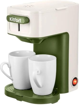 Кофеварка KitFort КТ-7618,  капельная,  зеленый /белый